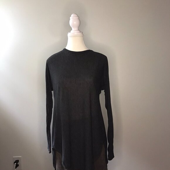 Aritzia Wilfred La Riverie Kite Open Back Long Sleeve | Gray | Size XS - Picture 2 of 10